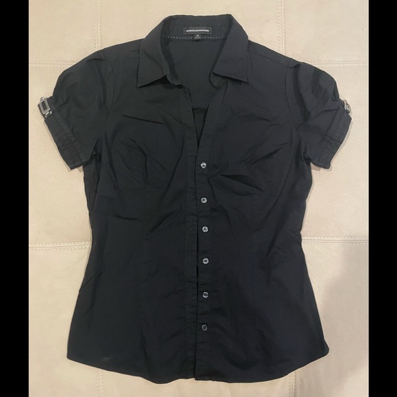 Express Tops - Express Design Studio Black Button Down Shirt